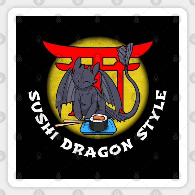 Sushi Lover Cute Dragon Japanese Style Meme Sticker by BoggsNicolas